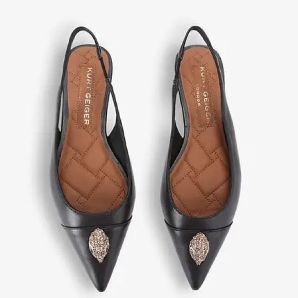 KURT GEIGER Belgravia Eagle-Embellished Flat Leather
Pumps black